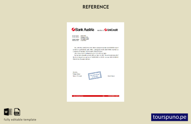 lista para imprimir plantilla de referencia del Banco de Austria Austria